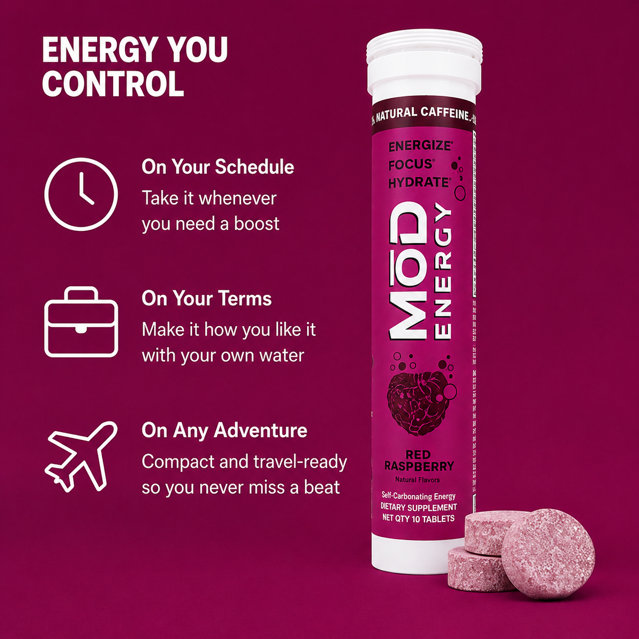 MōD Energy Tablets, 10 servings